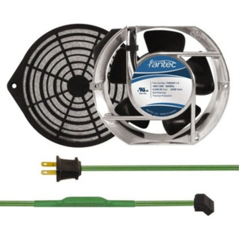 Value Collection 115 Volts, AC, 240 CFM, Oval Tube Axial Fan Kit 0.46 Amp Rating, Includes Fan, Fan Guard, 151mm High x 172mm Wide x 51mm Deep, Thermostatically Controlled Fan Cord GCAB708 – 44905800