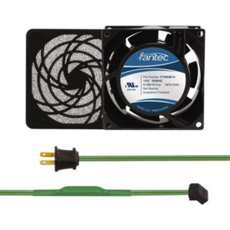 Value Collection 115 Volts, AC, 31 CFM, Square Tube Axial Fan Kit 0.18 Amp Rating, 3.15 High x 3 Wide x 38.5mm Deep, Includes Fan, Fan Filter, Thermostatically Controlled Fan Cord GCAB701 – 44905867