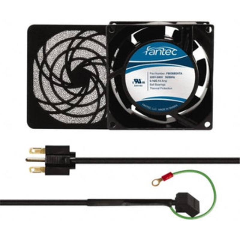 Value Collection 230 Volts, AC, 32 CFM, Square Tube Axial Fan Kit 0.06/0.05 Amp Rating, 3.15 High x 3 Wide x 38.5mm Deep, Includes Fan, Fan Guard, Fan Cord CAB801 – 44905958
