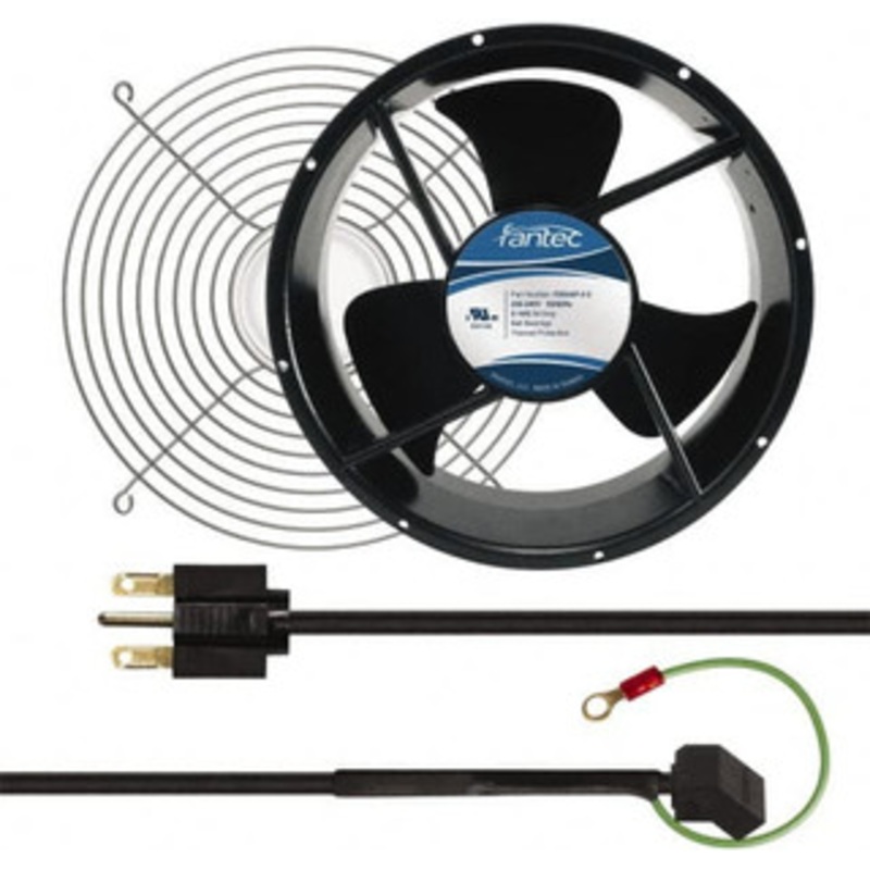 Value Collection 230 Volts, AC, 600 CFM, Round Tube Axial Fan Kit 0.16/0.14 Amp Rating, 254mm High x 254mm Wide x 89mm Deep, Includes Fan, Fan Filter, Fan Cord CAB806 – 44905909