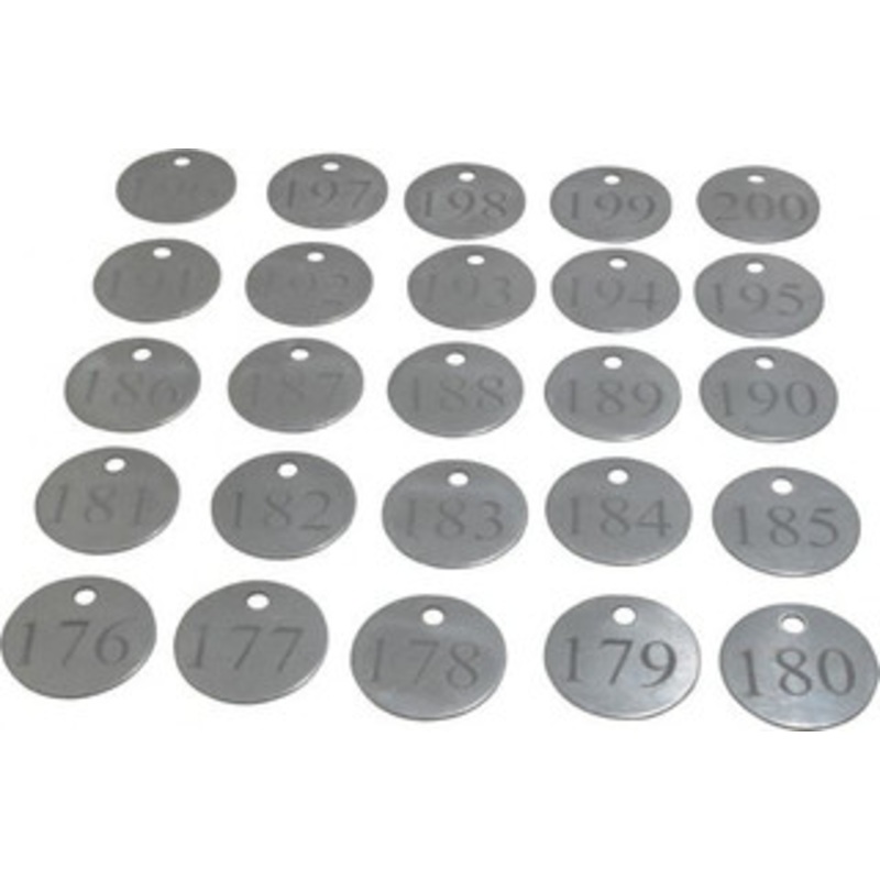 Value Collection 1-1/4 High x 1-1/4 Long, 176 to 200, English Safety & Facility Numbered Tag 1 Side, Aluminum 40040-36929479 – 36928562