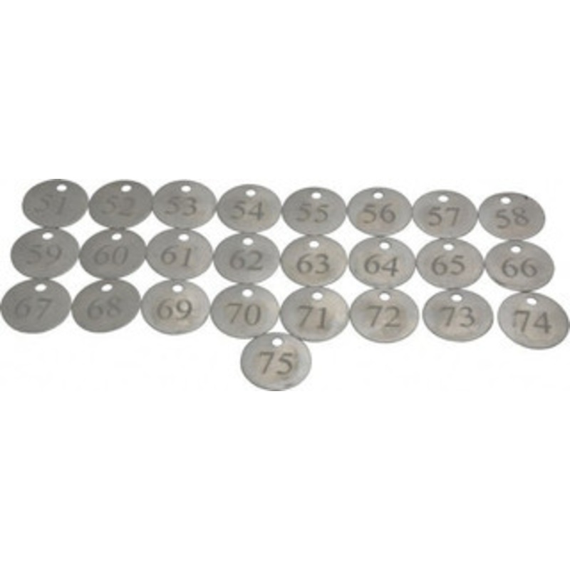 Value Collection 1-1/4 High x 1-1/4 Long, 51 to 75, English Safety & Facility Numbered Tag 1 Side, Aluminum 40035-36929479 – 36928513