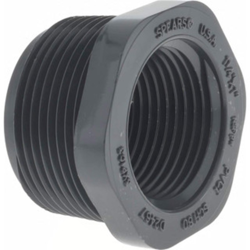 Value Collection 1-1/4 x 1 PVC Plastic Pipe Bushing Schedule 80, MIPT x FIPT End Connections 839-168 – 37001286