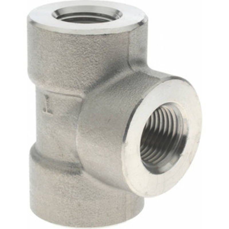 Value Collection 1/2 316/316L Stainless Steel Pipe Tee FNPT x FNPT x FNPT Ends, 3,000 psi SF200 – 36906022