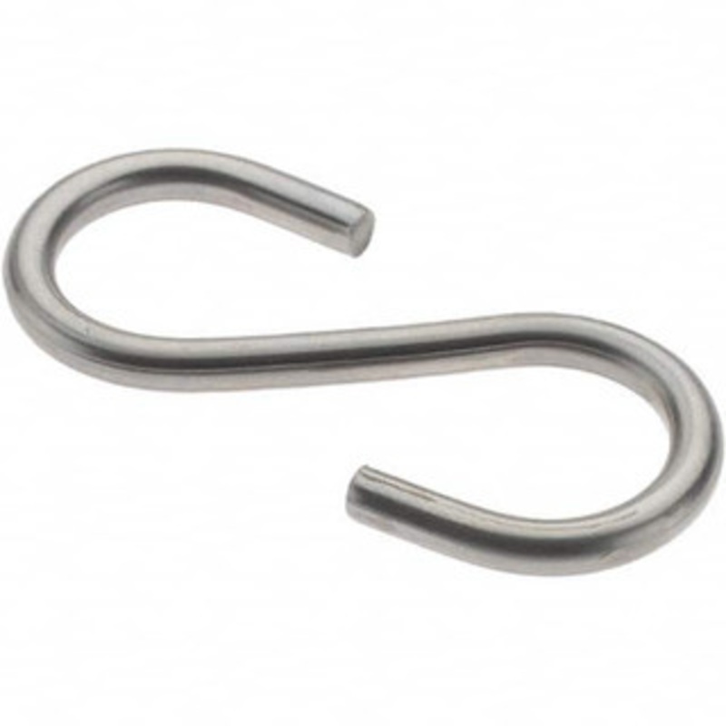 Value Collection 10 Qty 1 Pack 304 Stainless Steel Uncoated S-Hook 26 Lb Capacity, 0.148 Wire, 2 OAL BD-A662026 – 53590113