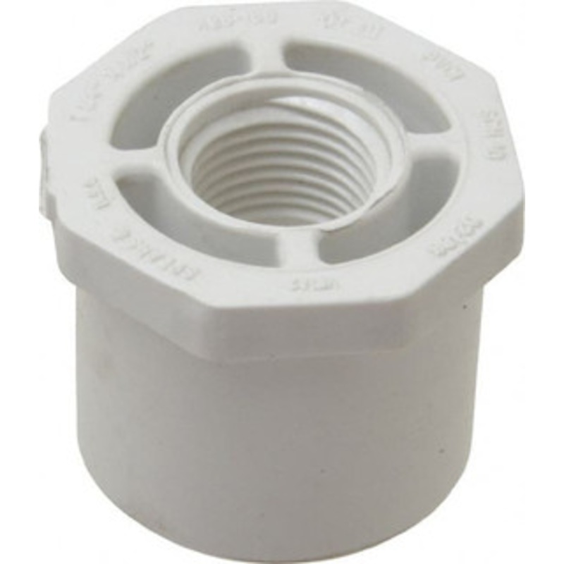 Value Collection 1-1/4 x 1/2 PVC Plastic Pipe Bushing Schedule 40, Spig x FIPT End Connections 438-166 – 36999696