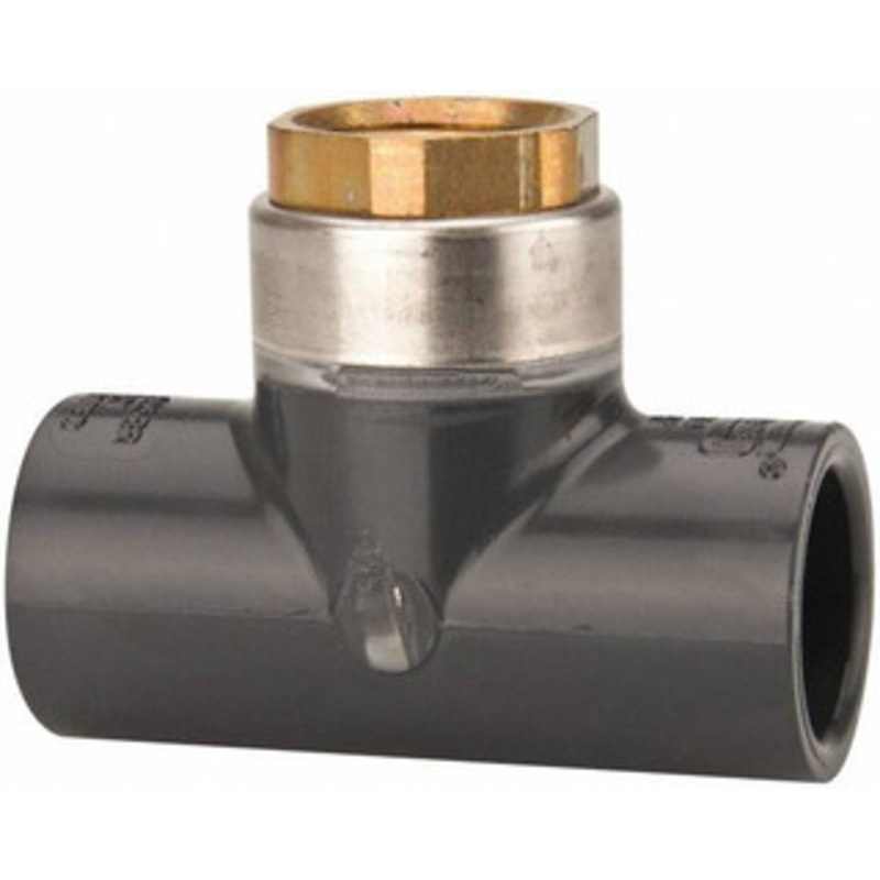 Value Collection 1/2 PVC Plastic Pipe Tee Schedule 80, PVC Slip x Brass Fipt End Connections 802-005BR – 74031774
