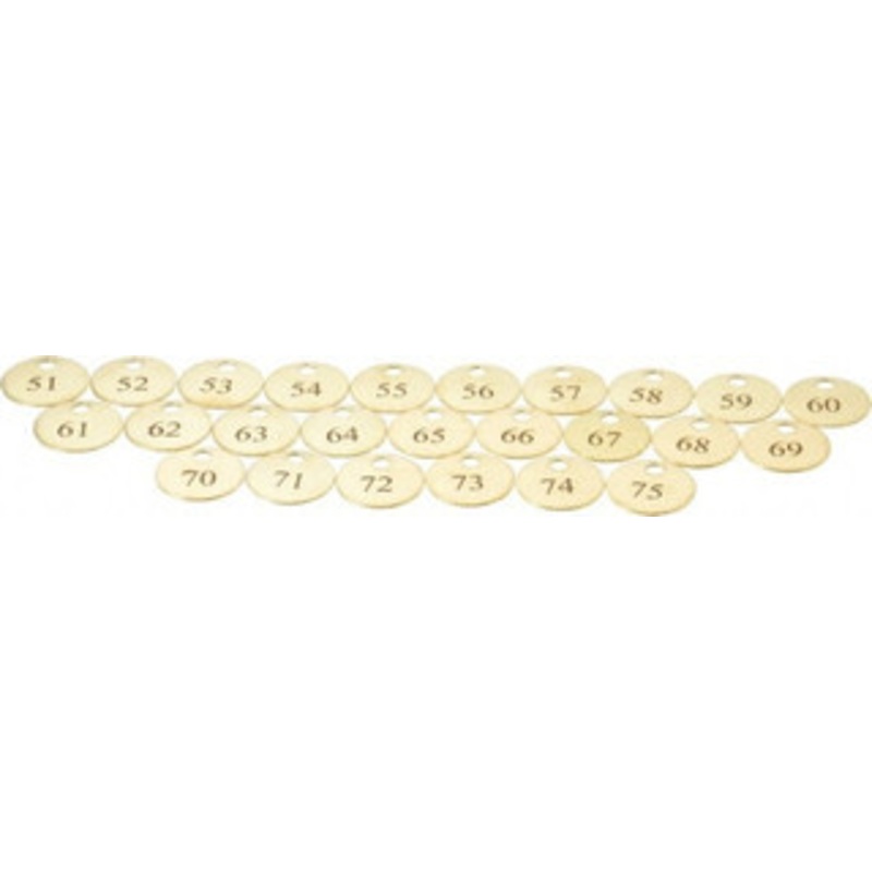 Value Collection 1 High x 1 Long, 51 to 75, English Safety & Facility Numbered Tag 1 Side, Brass 40005-36929172 – 36928273