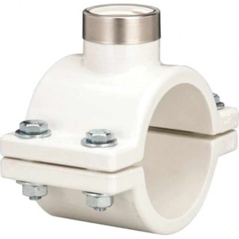 Value Collection 2 x 3/4 PVC Plastic Pipe Clamp On Saddle with EPDM O-Ring Schedule 40, Pipe O.D. x SR Fipt End Connections 467E-248SR – 74031501