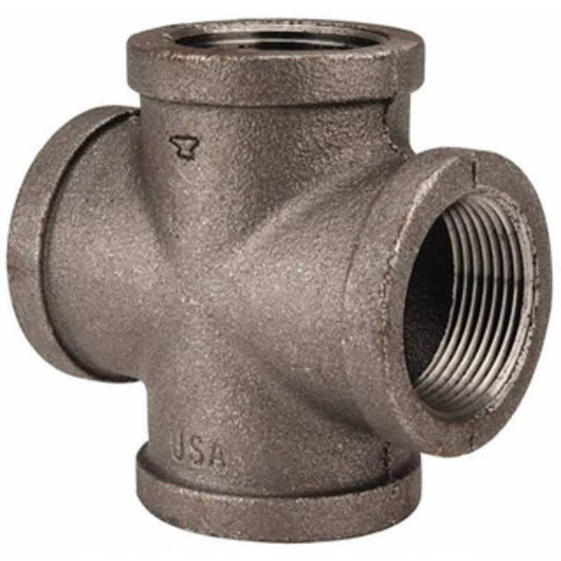 Value Collection Size 1-1/4, Class 150, Malleable Iron Black Pipe Cross 150 psi, Threaded End Connection B180 32 – 36998110