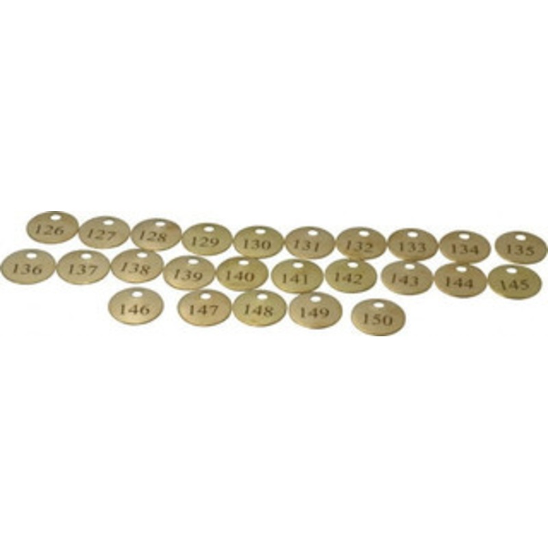 Value Collection 1 High x 1 Long, 126 to 150, English Safety & Facility Numbered Tag 1 Side, Brass 40008-36929172 – 36928307