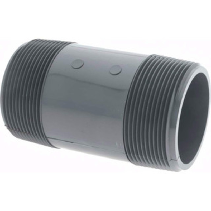 Value Collection 2 Pipe, 4 Long PVC Threaded Plastic Pipe Nipple Schedule 80, Gray 887-040 – 37004983