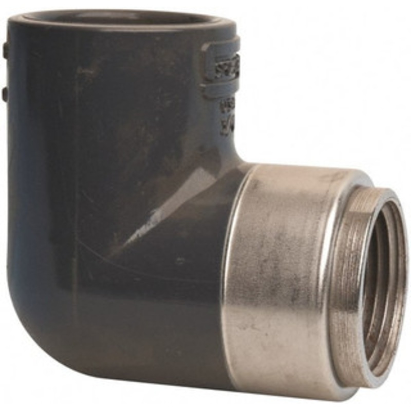 Value Collection 3/4 PVC Plastic Pipe 90 Elbow Schedule 80, PVC Slip x Brass Fipt End Connections 807-007BR – 74031816