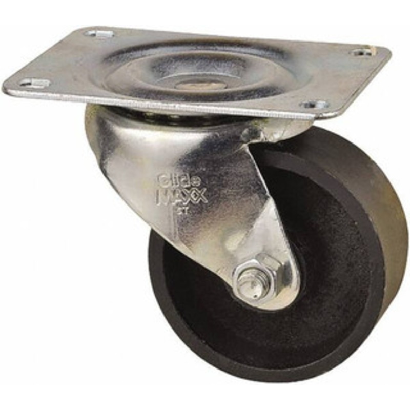 Value Collection 3 Diam x 1-1/4 Wide x 3-11/16 OAH Top Plate Mount Swivel Caster Cast Iron, 275 Lb Capacity, Self-Lubricating Bearing, 3-1/8 x 4-1/8 Plate 3-30-120-2 – 66027061
