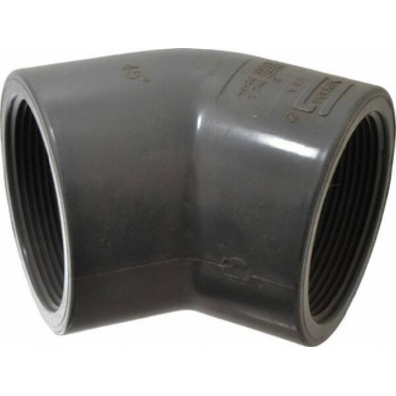 Value Collection 3 PVC Plastic Pipe 45 Elbow Schedule 80, FIPT x FIPT End Connections 819-030 – 37000650