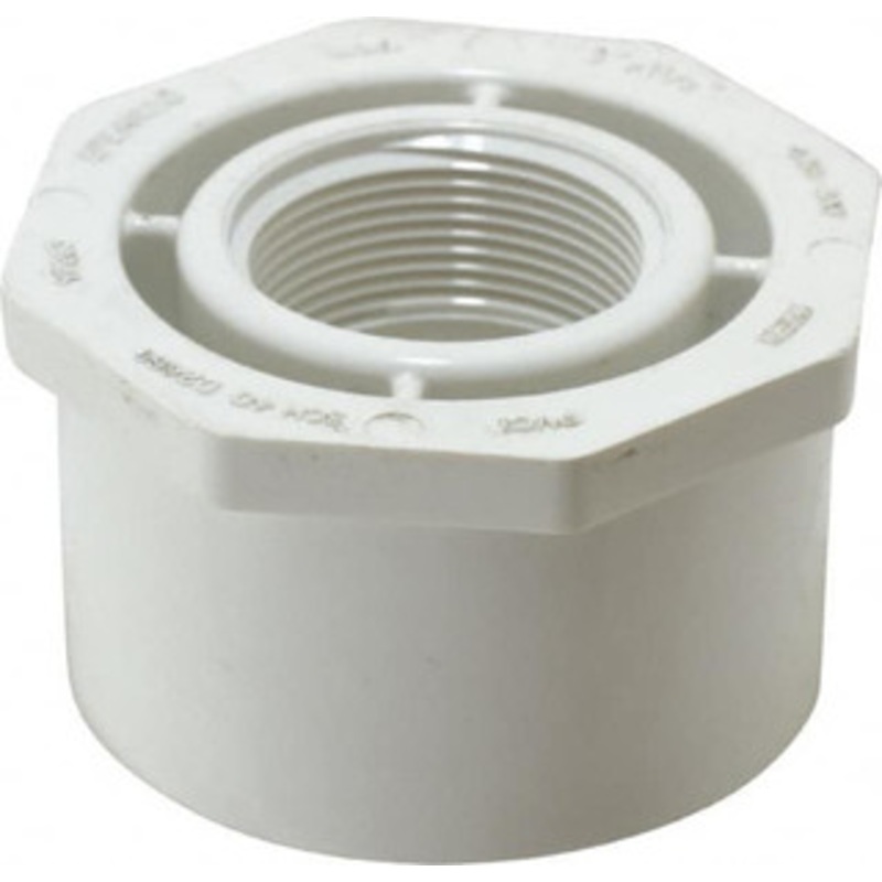 Value Collection 3 x 1-1/2 PVC Plastic Pipe Bushing Schedule 40, Spig x FIPT End Connections 438-337 – 01992999