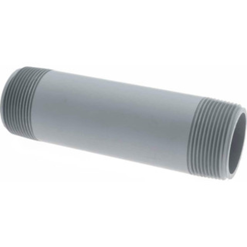 Value Collection 1-1/2 Pipe, 6 Long CPVC Threaded Plastic Pipe Nipple Schedule 80, Gray 886-060C – 37005436