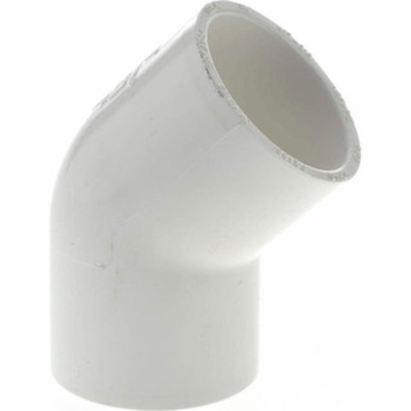 Value Collection 1-1/2 PVC Plastic Pipe 45 Elbow Schedule 40, Slip x Slip End Connections 417-015 – 36999019