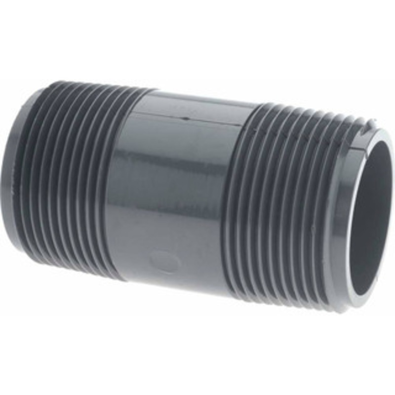 Value Collection 1-1/4 Pipe, 3 Long PVC Threaded Plastic Pipe Nipple Schedule 80, Gray 885-030 – 37004785