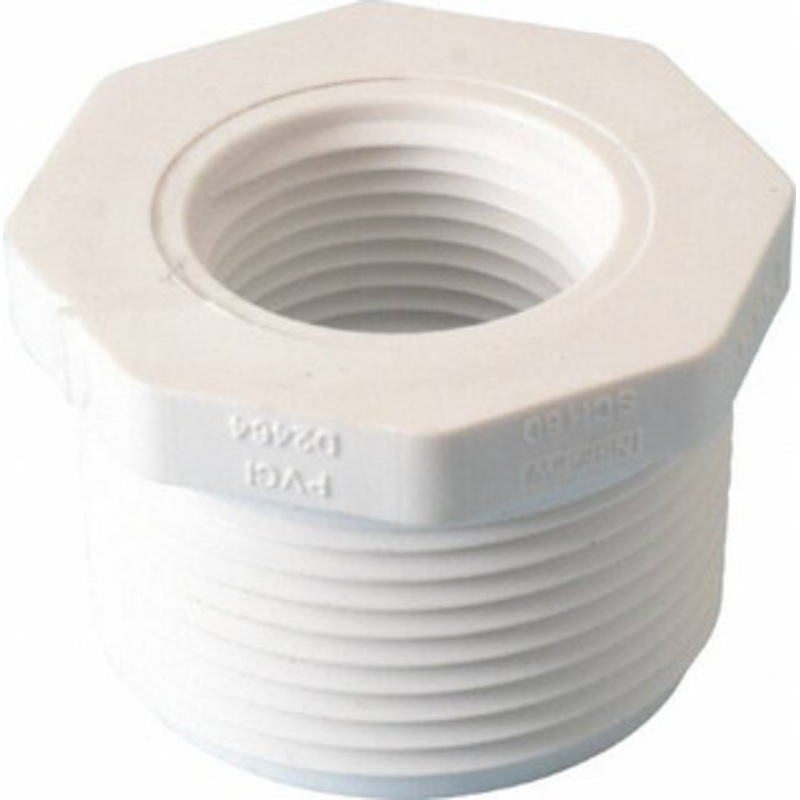 Value Collection 1-1/4 x 3/4 PVC Plastic Pipe Bushing Schedule 40, MIPT x FIPT End Connections 439-167 – 74025586
