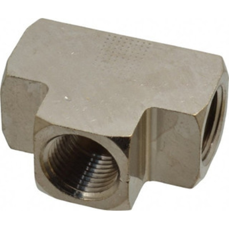 Value Collection 1/2 Brass Pipe Union Tee FNPT Ends, 1,000 psi, Nickel Plated Finish PC101NB-8 – 74026683