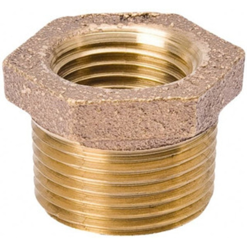 Value Collection 1 x 1/2 Red Brass Pipe Hex Bushing MPT Ends, 125 psi, Red Brass Finish, Class 125 455-053NL – 45883105