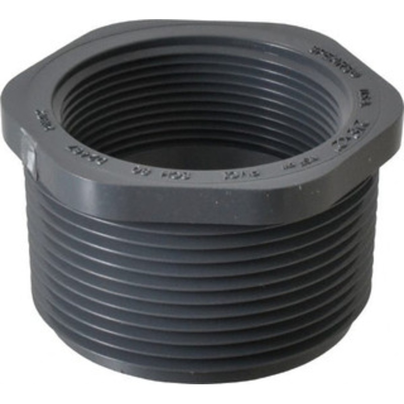 Value Collection 2-1/2 x 2 PVC Plastic Pipe Reducer Bushing Schedule 80, MIPT x FIPT End Connections 839-292 – 89492334