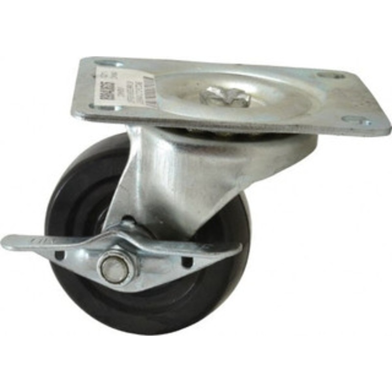 Value Collection 3 Diam x 1-1/4 Wide x 3-13/16 OAH Top Plate Mount Swivel Caster with Brake Soft Rubber, 175 Lb Capacity, Self-Lubricating Bearing, 3-1/8 x 4-1/8 Plate 3-30-105-2 BRK – 89843635