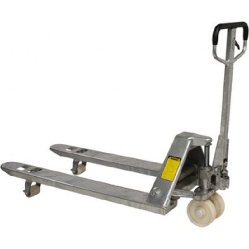 Value Collection 5,500 Lb Capacity, 7-1/2 Lift Zinc Plating Pallet Truck 3 Min Lift Height, 48 Fork Length x 27 Fork Width, 27 Overall Width WS-MH-PALL-014 – 42032730