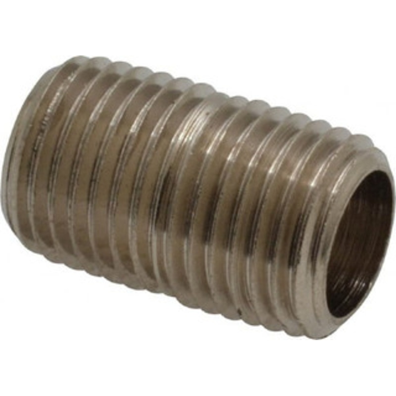 Value Collection 7/8 Long, 1/4 Pipe Threaded Brass Pipe Nipple NPT Thread, Nickel Plated PC112NB-4 – 74026816