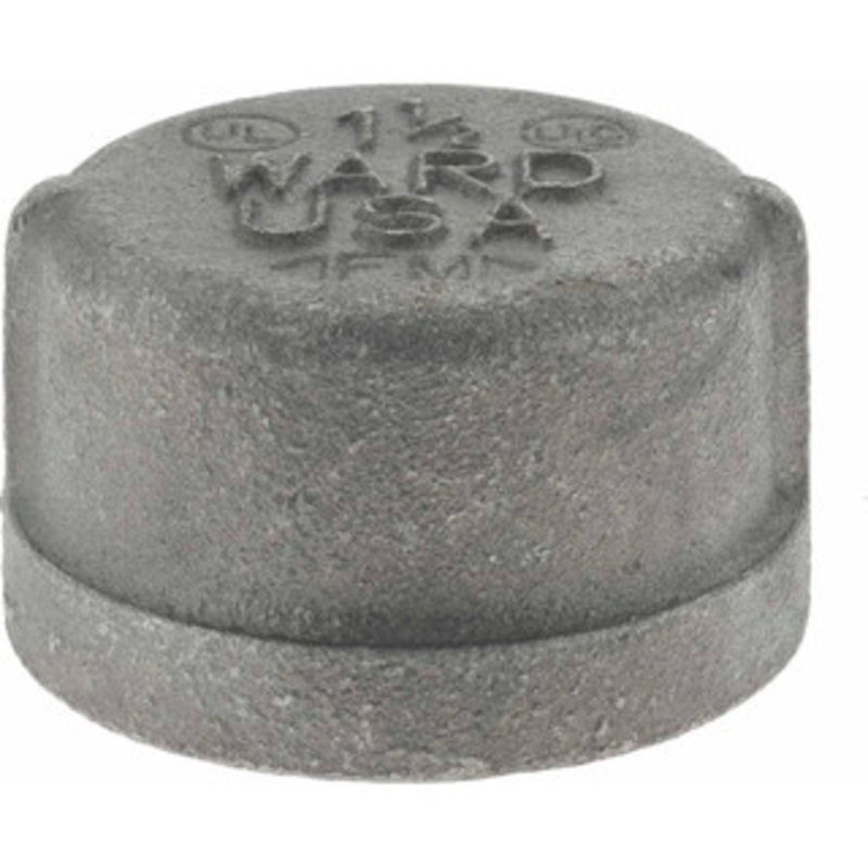 Value Collection Size 1-1/2, Class 150, Malleable Iron Black Pipe End Cap 150 psi, Threaded End Connection B300 40 – 36990059