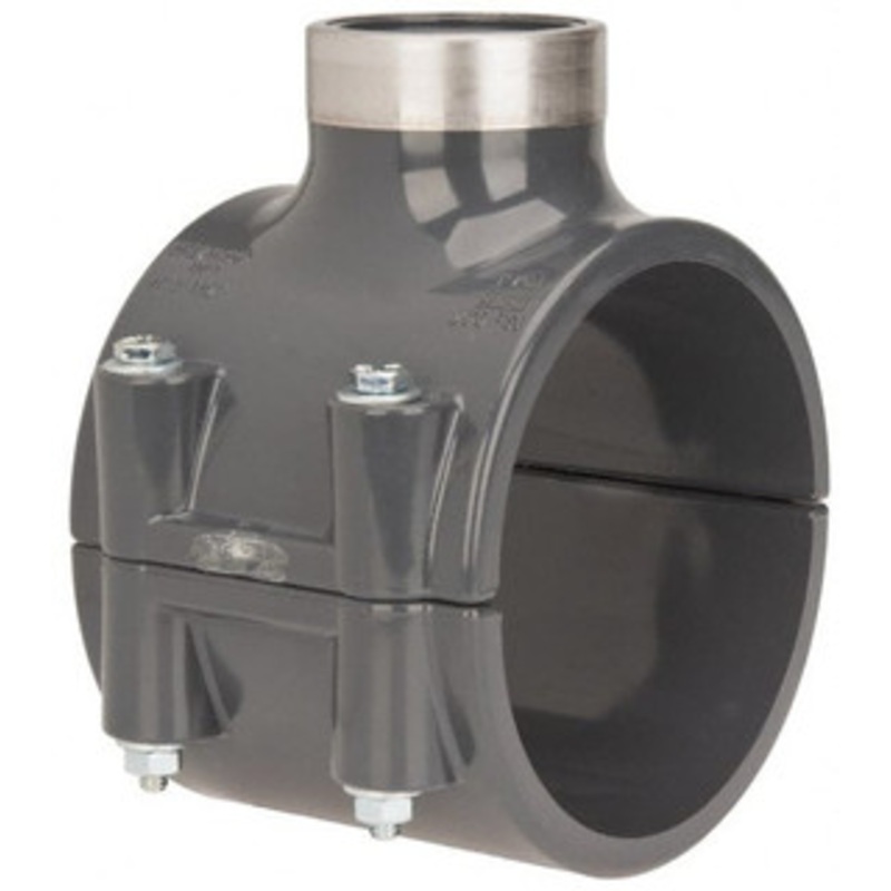 Value Collection 4 x 1-1/2 PVC Plastic Pipe Clamp On Saddle with Viton O-Ring Schedule 80, Pipe O.D. x SR Fipt End Connections 867V-419SR – 89492649
