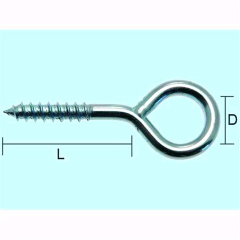 Occhioli a vite – 19×70 – Filo  3,50 – L 30 mm. – D 10 mm. conf. 200 pz