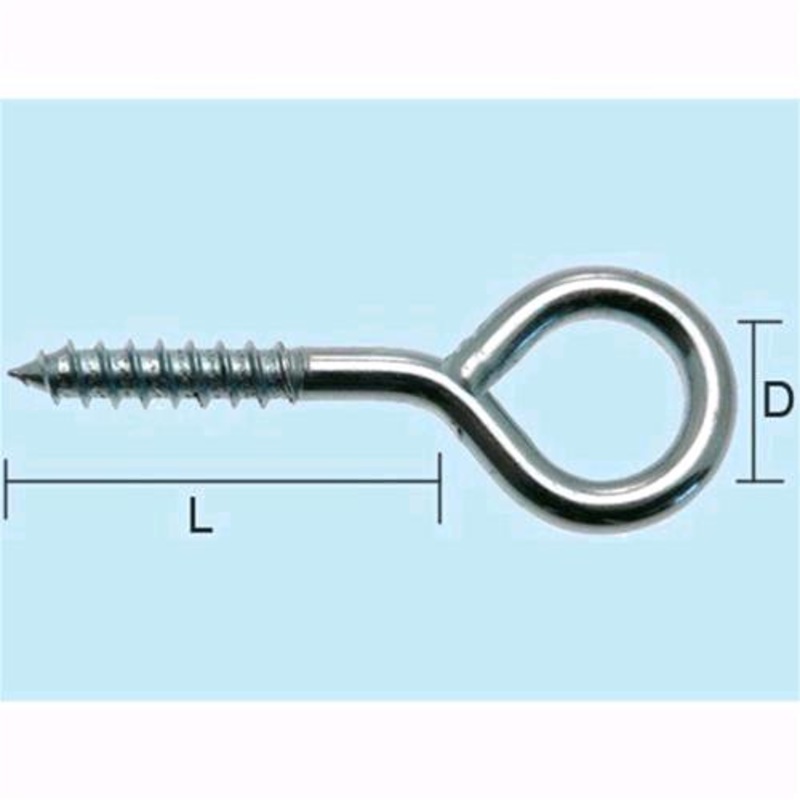 Occhioli a vite 22×120 – Filo  4,86 – L 50 mm. – D 14,5 mm. Conf. 100 pz