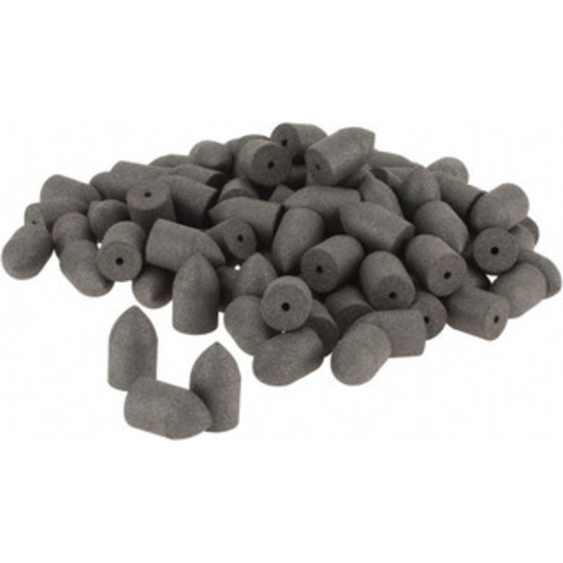 Made in USA 1/2 Max Diam x 7/8 Long, Cone, Rubberized Point Medium Grade, Silicon Carbide, 1/8 Arbor Hole, Unmounted 160-M SPI – 73148710