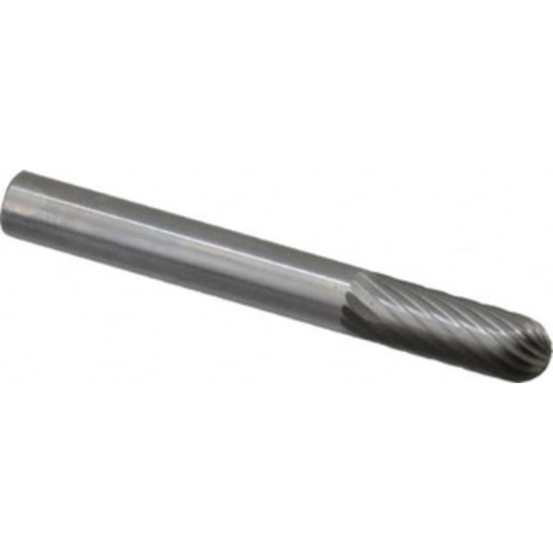 Made in USA 1/4 Cut Diam, 6mm Shank Diam, Carbide Single Cut Cylinder Burr with Radius Radius End, 2 OAL, 5/8 LOC SC-1MM-SC – 00468124