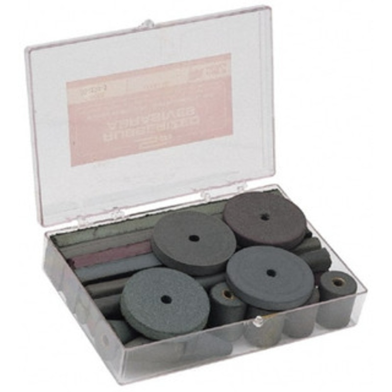 Made in USA 22 Piece Rubberized Abrasive Point Set Includes 4 Blocks, 4 Cones, 2 Mandrels, 4 Sticks and 4 Wheels K-5 SPI – 73148959