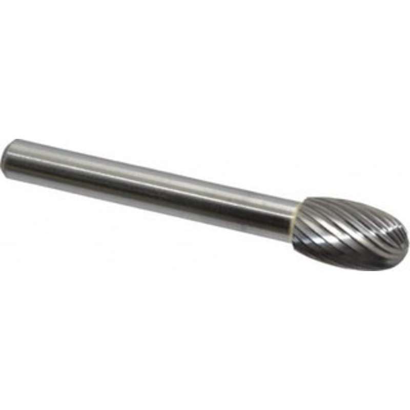 Made in USA 3/8 Cut Diam, 6mm Shank Diam, Carbide Single Cut Oval Burr Radius End, 2-3/8 OAL, 5/8 LOC SE-3MM-SC – 00468355