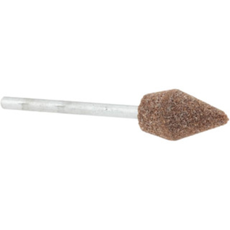 Norton 7/16 Head Diam x 3/4 Thickness, B51, Flame End, Aluminum Oxide Mounted Point Medium Grade, 60 Grit, 62,820 RPM 61463624418 – 75114967