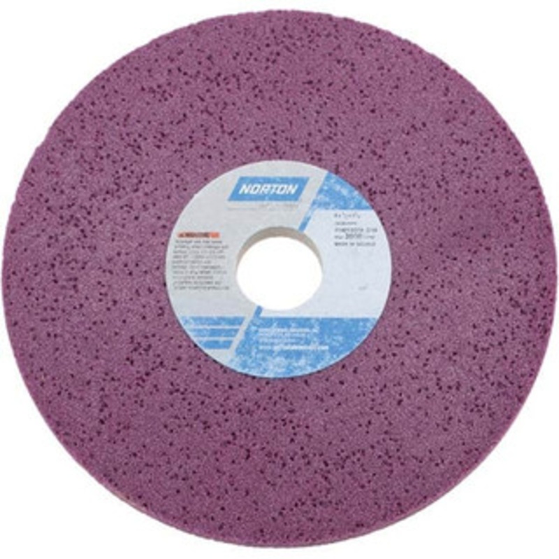 Norton 8 Diam x 1-1/4 Hole x 1/2 Thick, H Hardness, 60 Grit Surface Grinding Wheel Aluminum Oxide, Type 1, Medium Grade, 3,600 Max RPM, Vitrified Bond, No Recess 66253019352 – 82034836