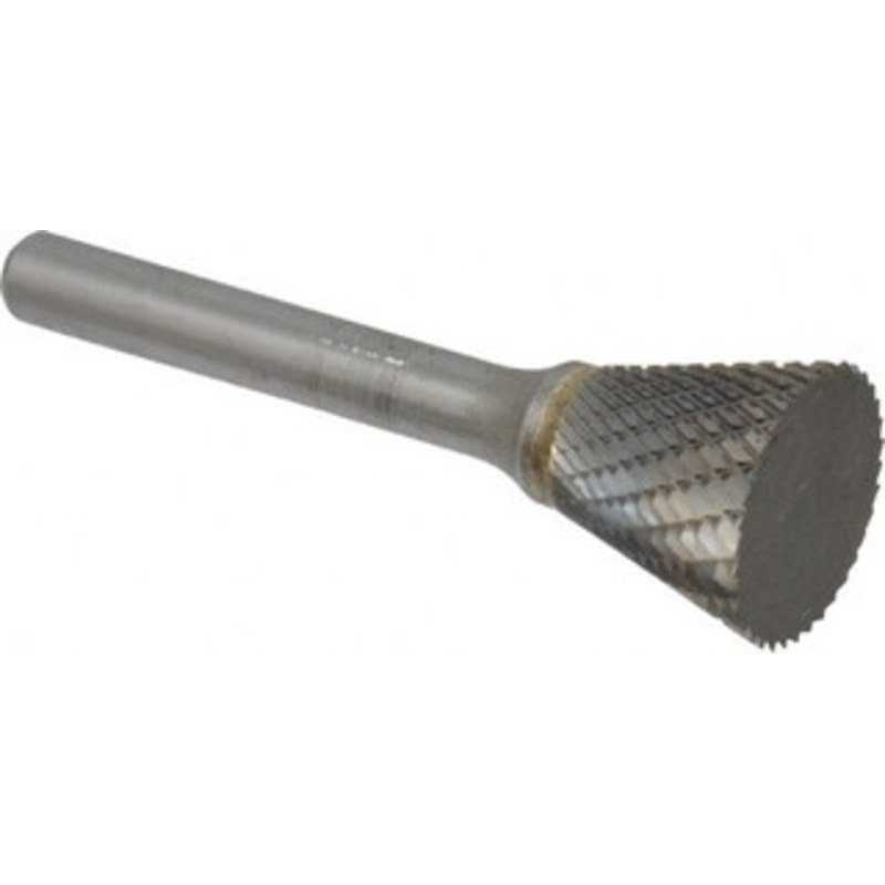 SGSPRO 3/4 Cut Diam, 1/4 Shank Diam, 30 Carbide Double Cut Inverted Cone Burr Flat End, 5/8 LOC 15978 – 05292255