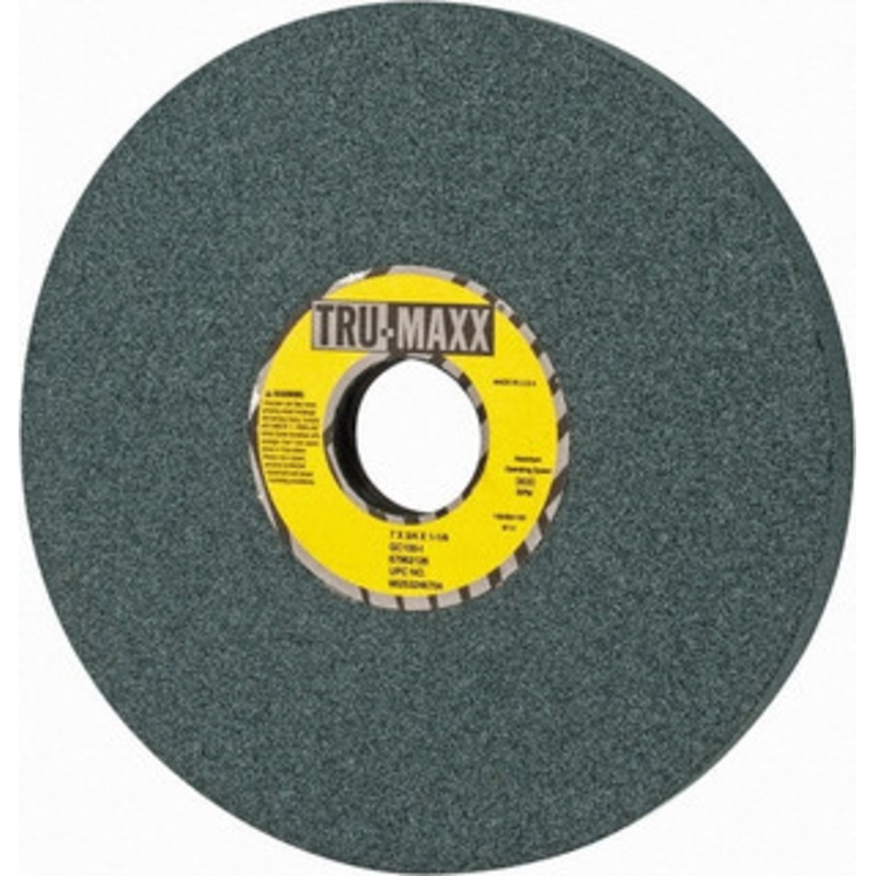 Tru-Maxx 7 Diam x 1-1/4 Hole x 3/4 Thick, I Hardness, 100 Grit Surface Grinding Wheel Silicon Carbide, Type 5, Fine Grade, 3,600 Max RPM, Vitrified Bond, One-Side Recess 66253246704 – 67962126