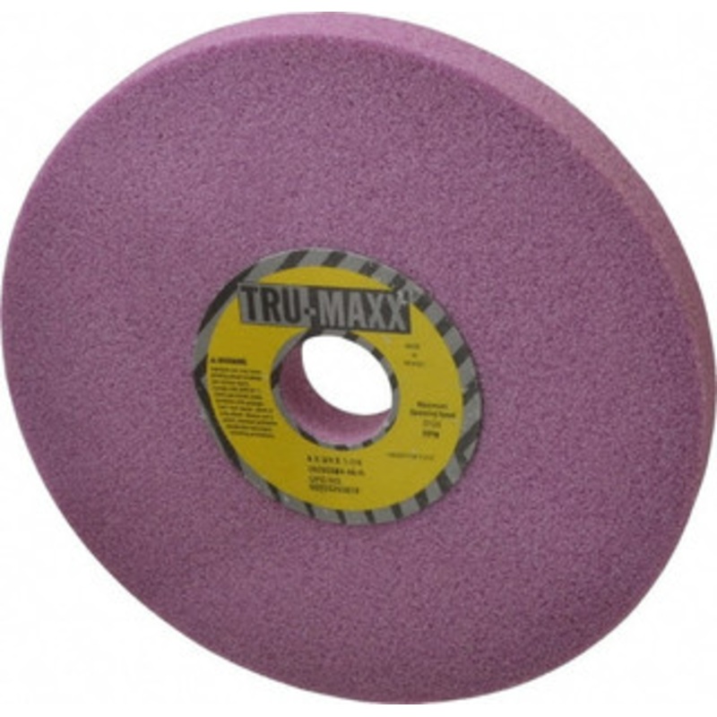 Tru-Maxx 8 Diam x 1-1/4 Hole x 3/4 Thick, H Hardness, 46 Grit Surface Grinding Wheel Aluminum Oxide, Type 1, Coarse Grade, 3,105 Max RPM, Vitrified Bond, No Recess 66253255440 – 06293815