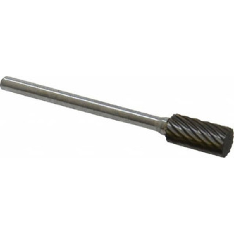 Atrax 1/4 Cut Diam, 1/8 Shank Diam, Carbide Single Cut Cylinder Burr Flat End, 1-1/2 OAL, 1/2 LOC SA-51SC-ATX – 85282325
