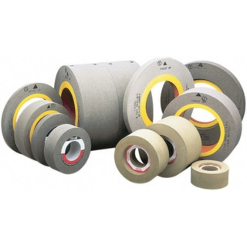 CGW Abrasives 20 Wide x 14 Diam, Type 7 Feed Regulating Wheel 6 Hole Size, 80 Grit, Hardness R, 8-1/2 Diam x 1-1/2 Deep Recess, 8-1/2 Diam x 1-1/2 Deep Opposite Side Recess 35372 – 82268392