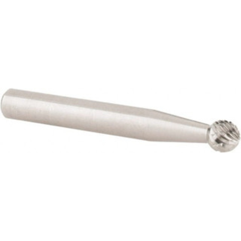 Cle-Line 1/4 Cut Diam, 1/4 Shank Diam, Carbide Double Cut Ball Burr 2 OAL, 1/4 LOC, Bright Finish C17533 – 57596397