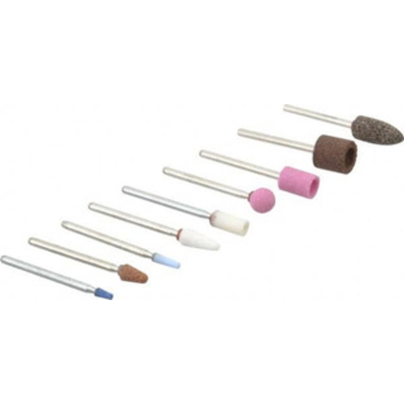 Grier Abrasive 9 Piece Aluminum Oxide Vitrified Mounted Stone Abrasive Point Set Includes Shapes B44, B52, B53, B96, B97, B122, B131, B132 & B135 KIT-1/8-B-9 – 05103122