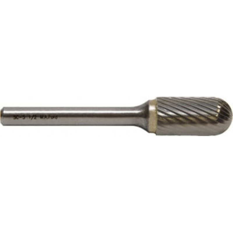 M.A. Ford 1/2 Cut Diam, 1/4 Shank Diam, Carbide Single Cut Cylinder Burr with Radius Radius End, 7 OAL, 1 LOC 42500020L6 – 50881861