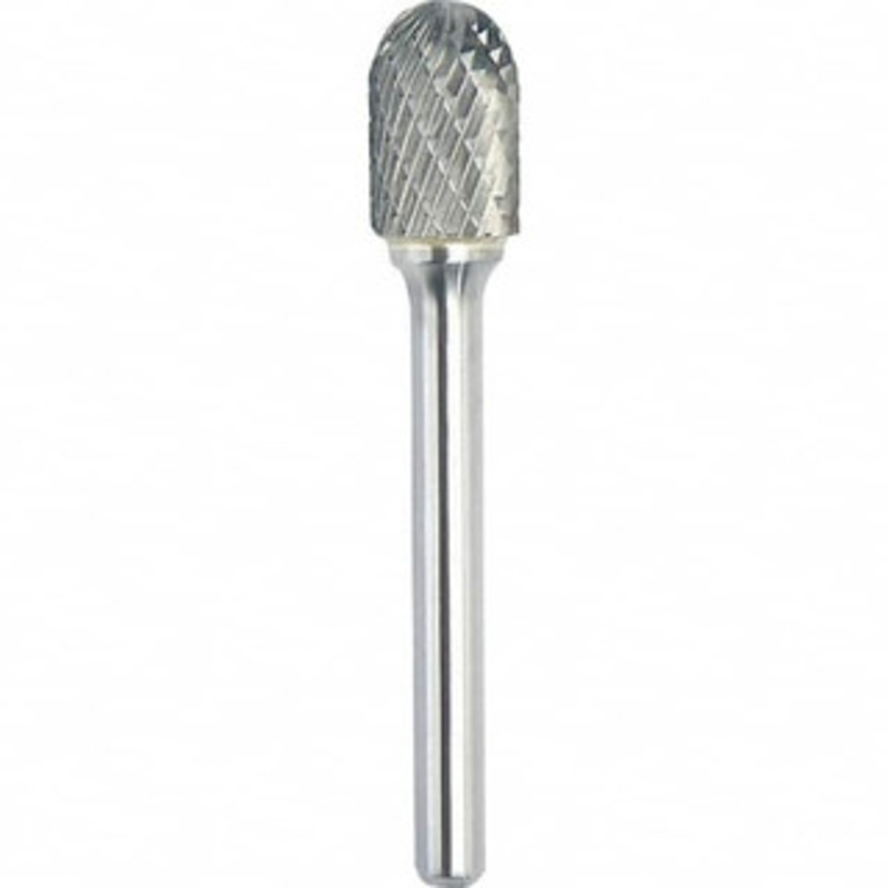 Made in USA 1/2 Cut Diam, 1/4 Shank Diam, Carbide Double Cut Cylinder Burr with Radius Radius End, 2-3/4 OAL, 1 LOC SC-5DC-CCS2 – 45656600