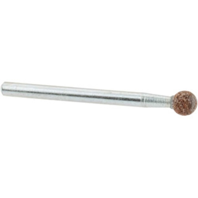 Norton 3/16 Head Diam x 3/16 Thickness, B123, Ball End, Aluminum Oxide Mounted Point Brown, Medium Grade, 60 Grit, 84,720 RPM 61463624472 – 75115691
